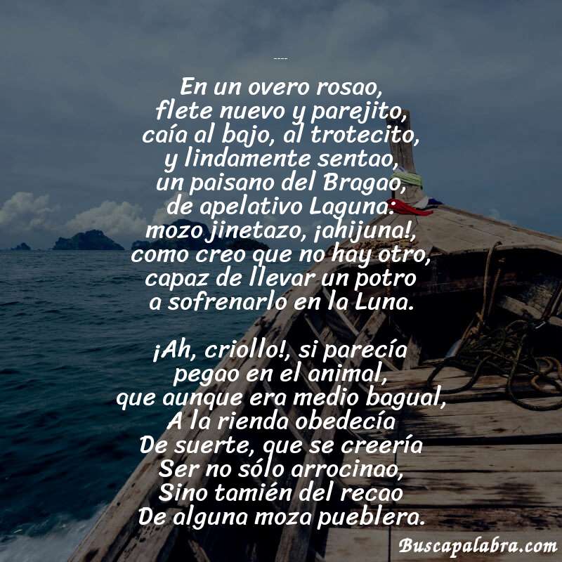 Poema Fausto de Estanislao del Campo con fondo de barca