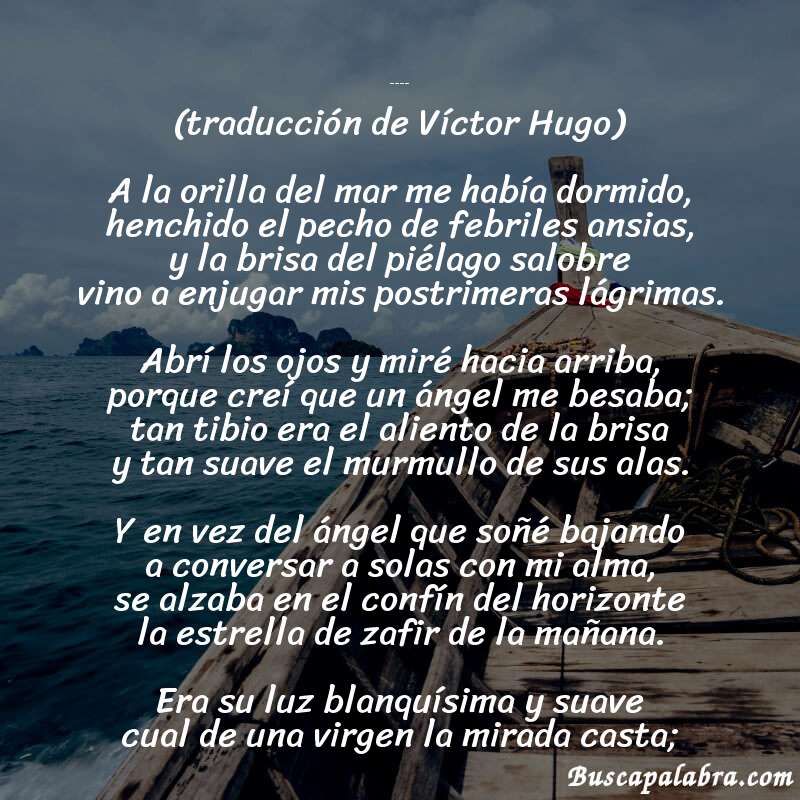 Poema Stella de Olegario Víctor Andrade con fondo de barca