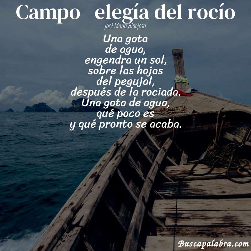 Poema campo   elegía del rocío de José María Hinojosa con fondo de barca