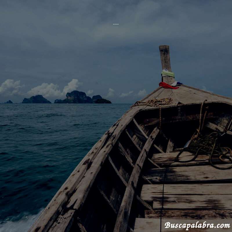Poema país de la ausencia, de Gabriela Mistral con fondo de barca