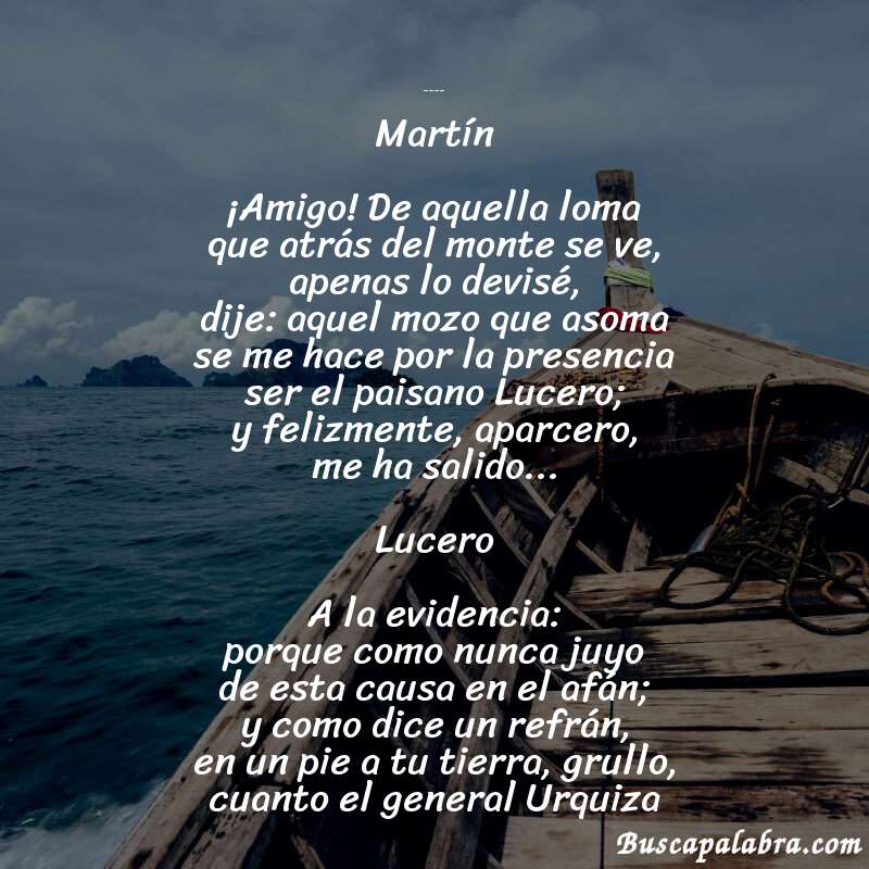 Poema Paulino Lucero de Hilario Ascasubi con fondo de barca