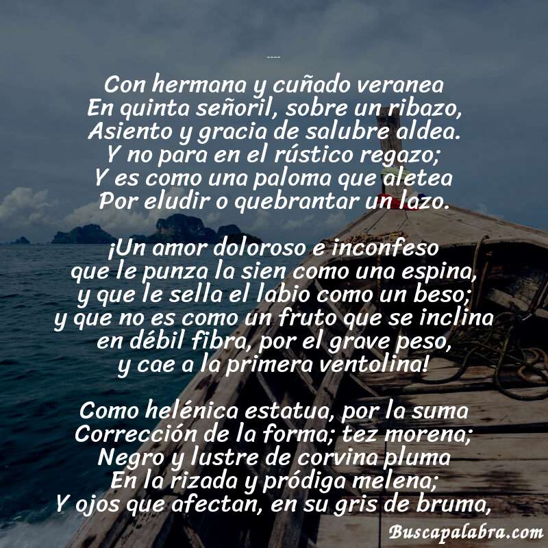 Poema Claudia de Salvador Díaz Mirón con fondo de barca