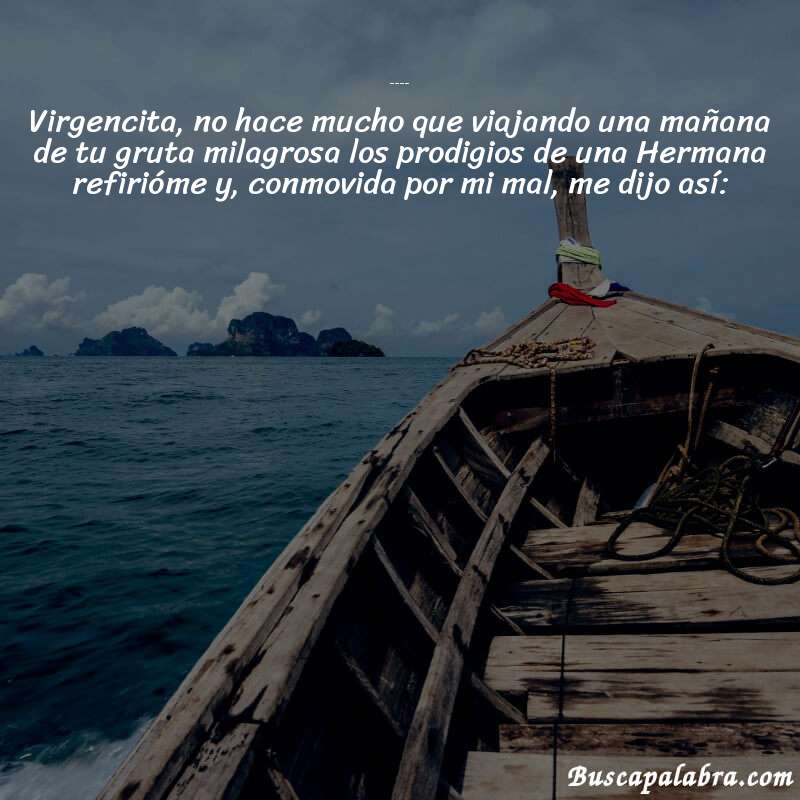 Poema Virgencita de Vicenta Castro Cambón con fondo de barca