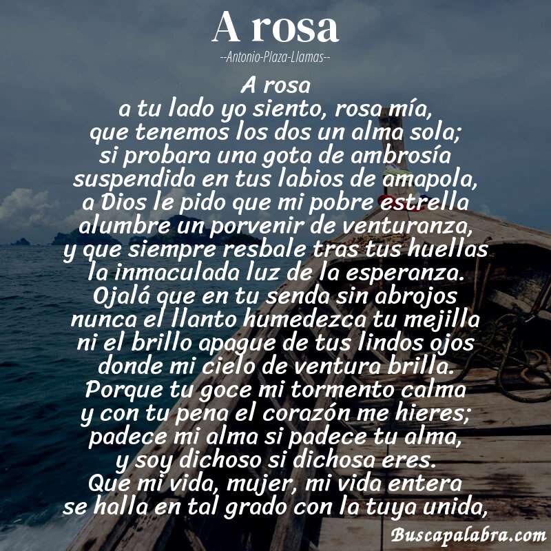 Poema a rosa de Antonio-Plaza-Llamas con fondo de barca