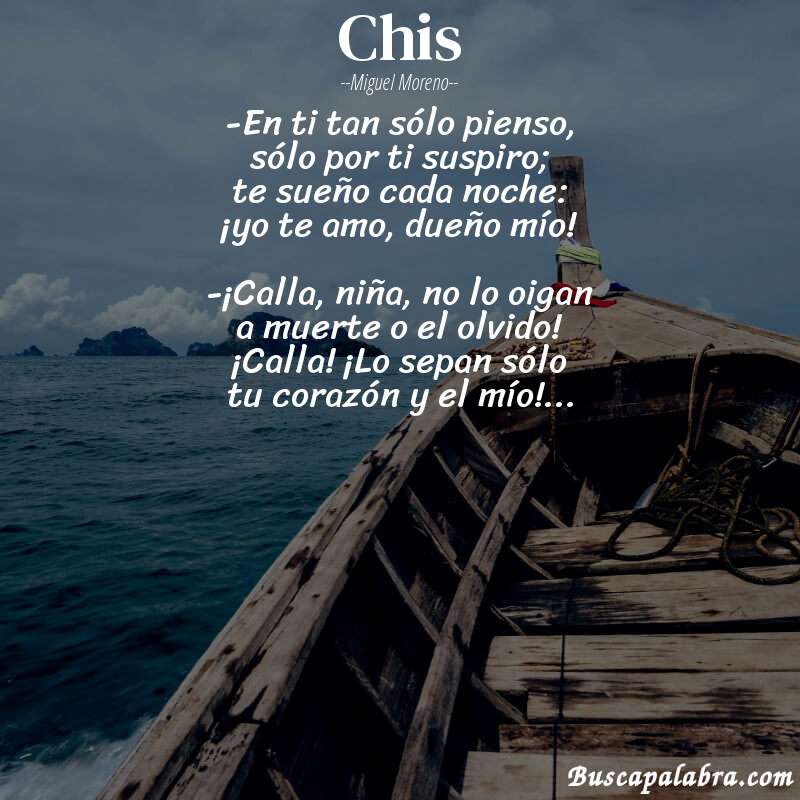Poema Chis de Miguel Moreno con fondo de barca