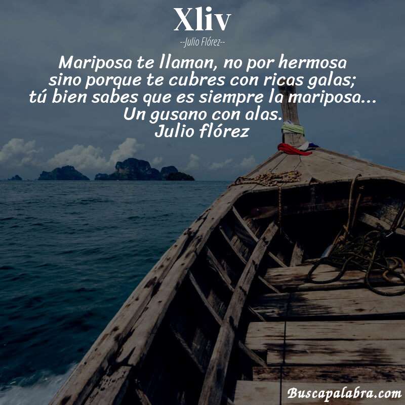 Poema xliv de Julio Flórez con fondo de barca