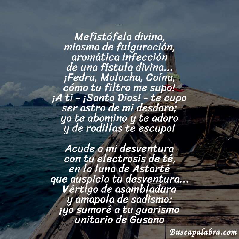 Poema Numen de Julio Herrera Reissig con fondo de barca