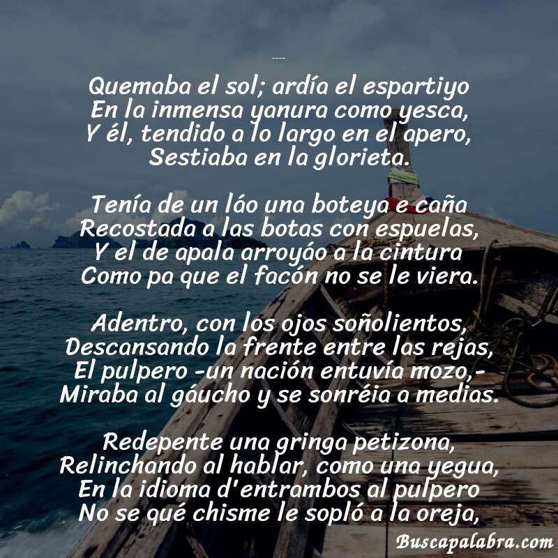Poema Del natural de José Alonso y Trelles con fondo de barca