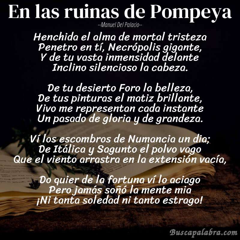 Poema En las ruinas de Pompeya de Manuel Del Palacio - Análisis del poema