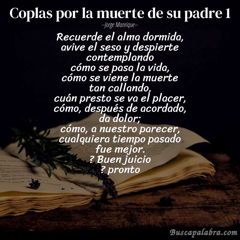 Poema Coplas por la muerte de su padre 1 de Jorge Manrique - Análisis del  poema