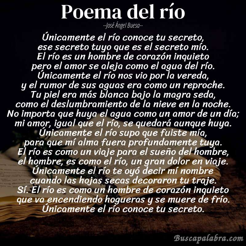 Poema poema del río de José Ángel Buesa con fondo de libro