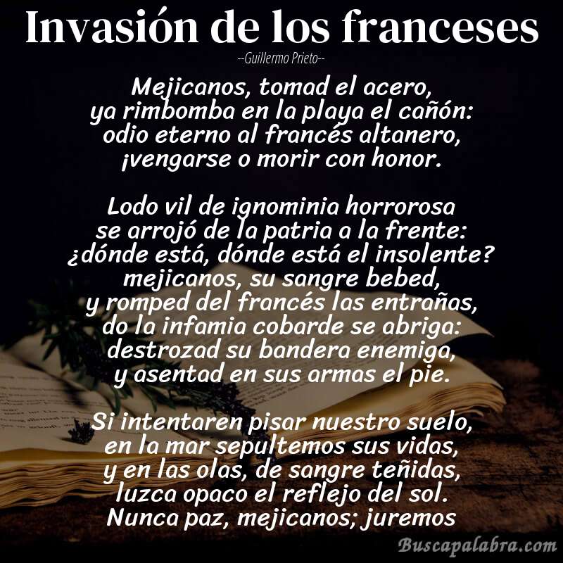 Poema Invasión de los franceses de Guillermo Prieto - Análisis del poema