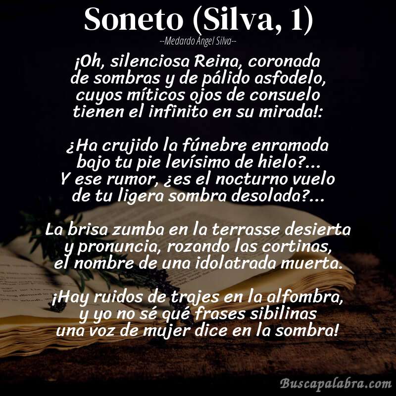 Poema Soneto (Silva, 1) de Medardo Ángel Silva - Análisis del poema