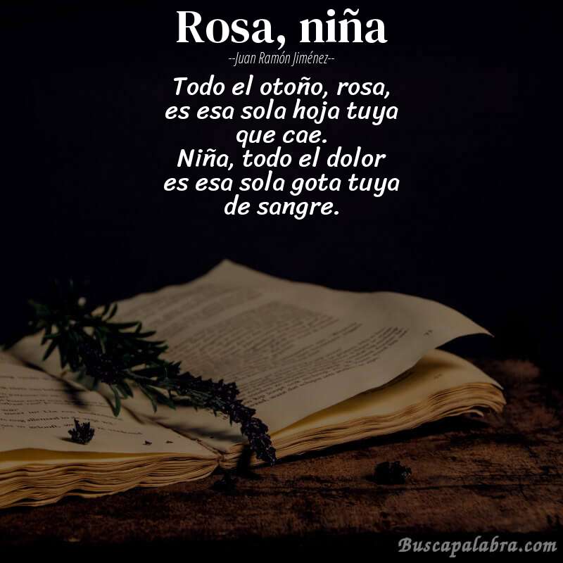 Poema rosa, niña de Juan Ramón Jiménez con fondo de libro