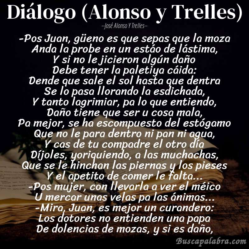 Poema Diálogo (Alonso y Trelles) de José Alonso y Trelles con fondo de libro