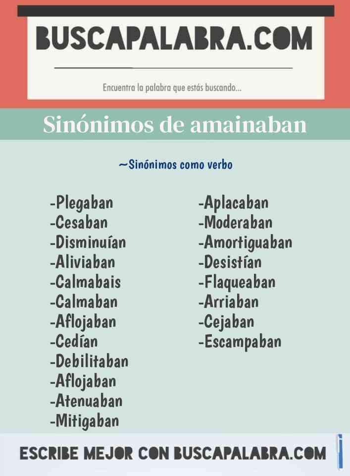Sinónimo de amainaban