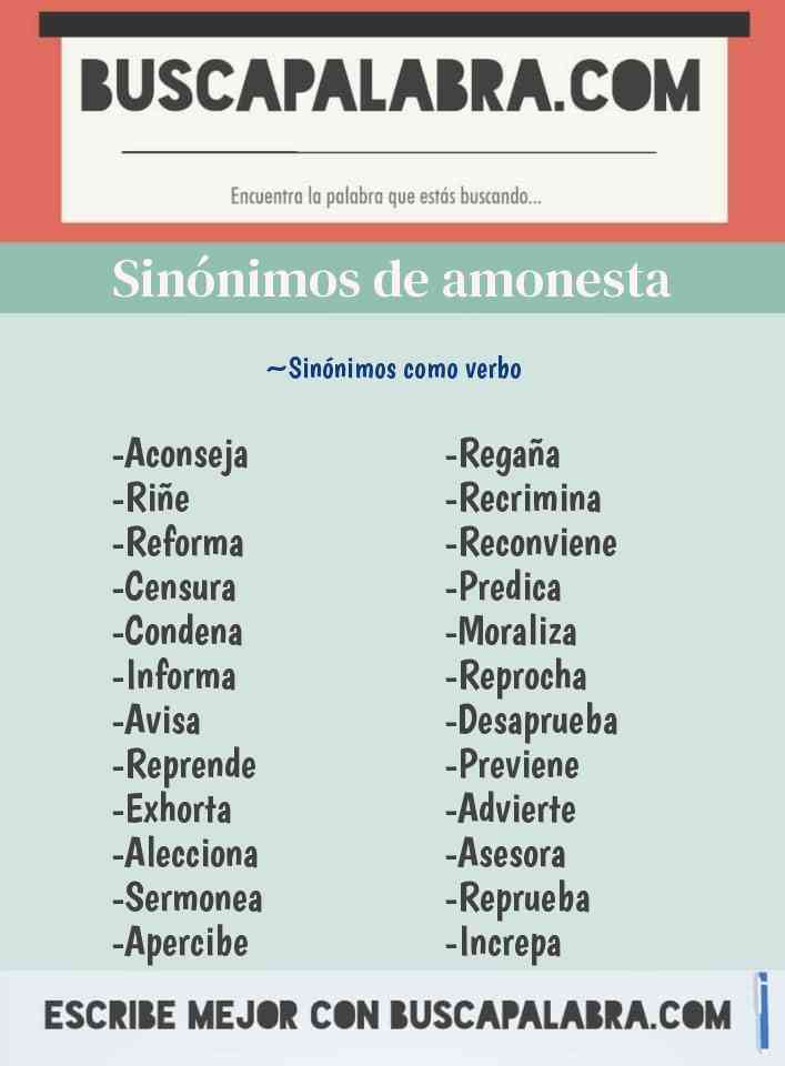 Sinónimo de amonesta
