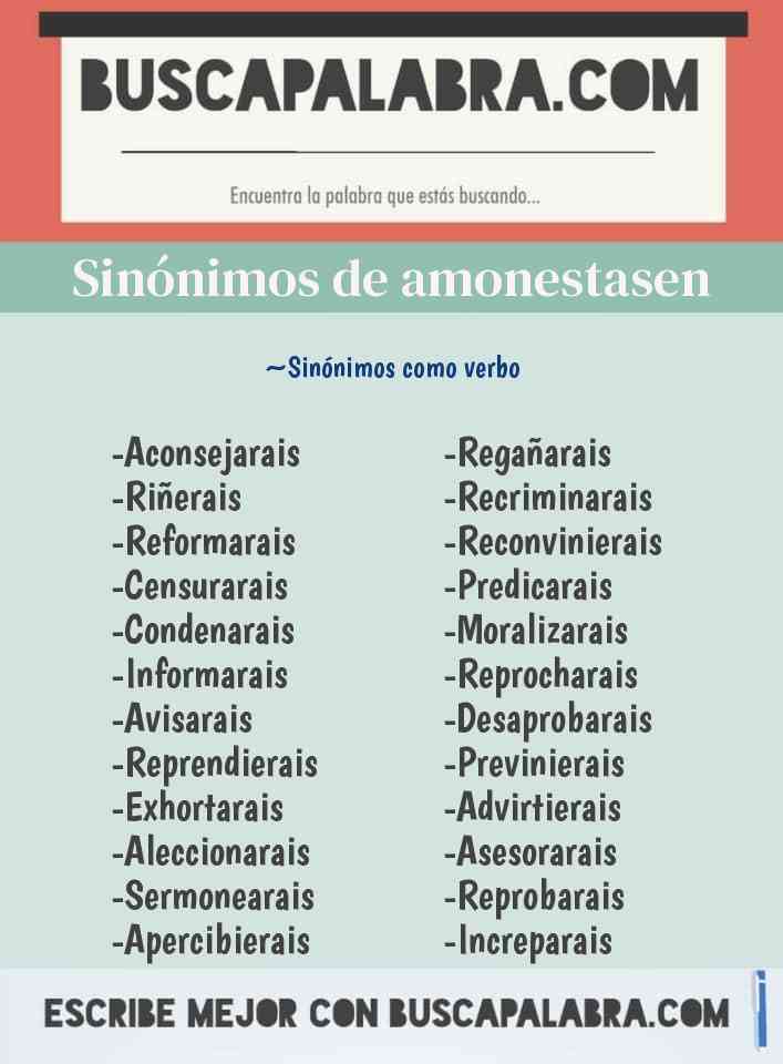 Sinónimo de amonestasen