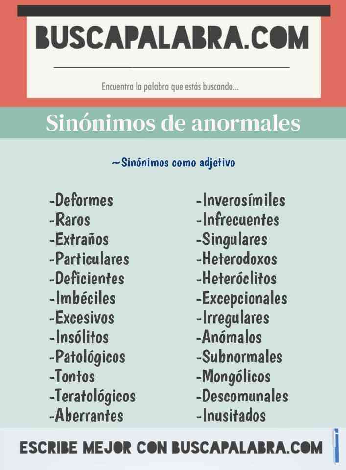 Sinónimo de anormales