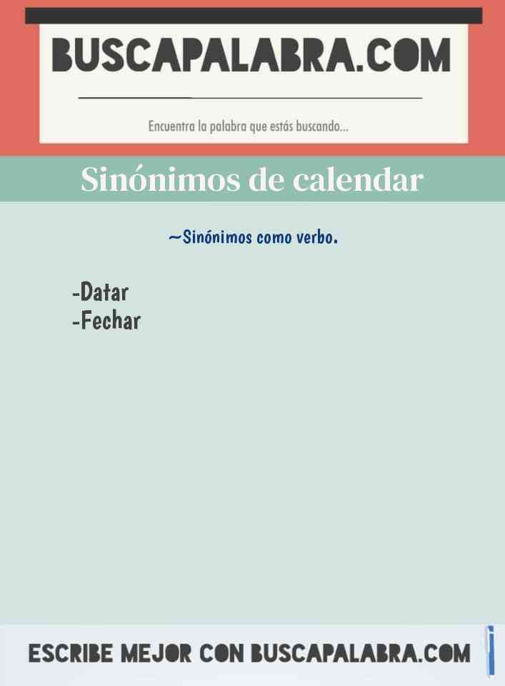 Sinónimo de calendar