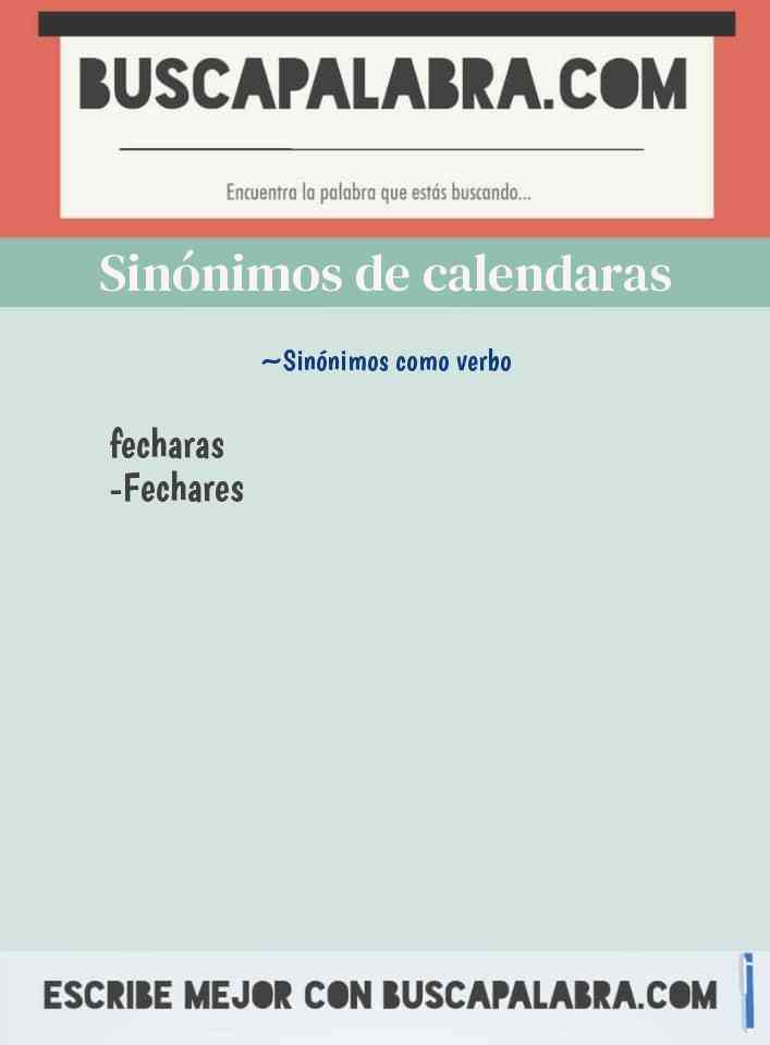 Sinónimo de calendaras
