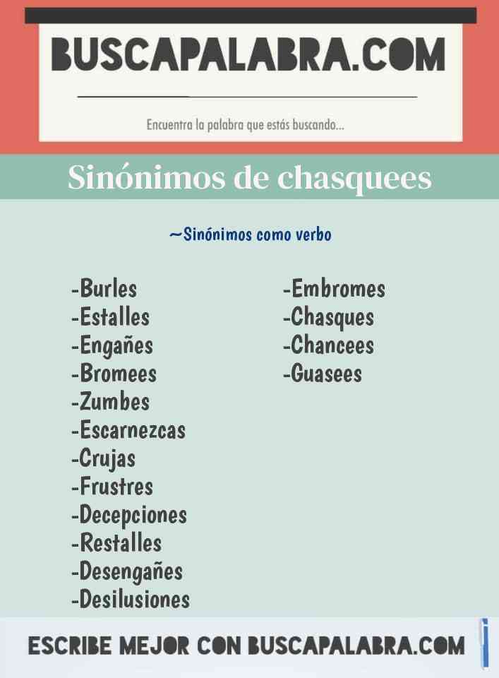Sinónimo de chasquees