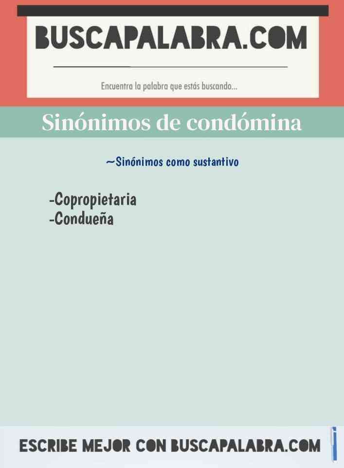Sinónimo de condómina