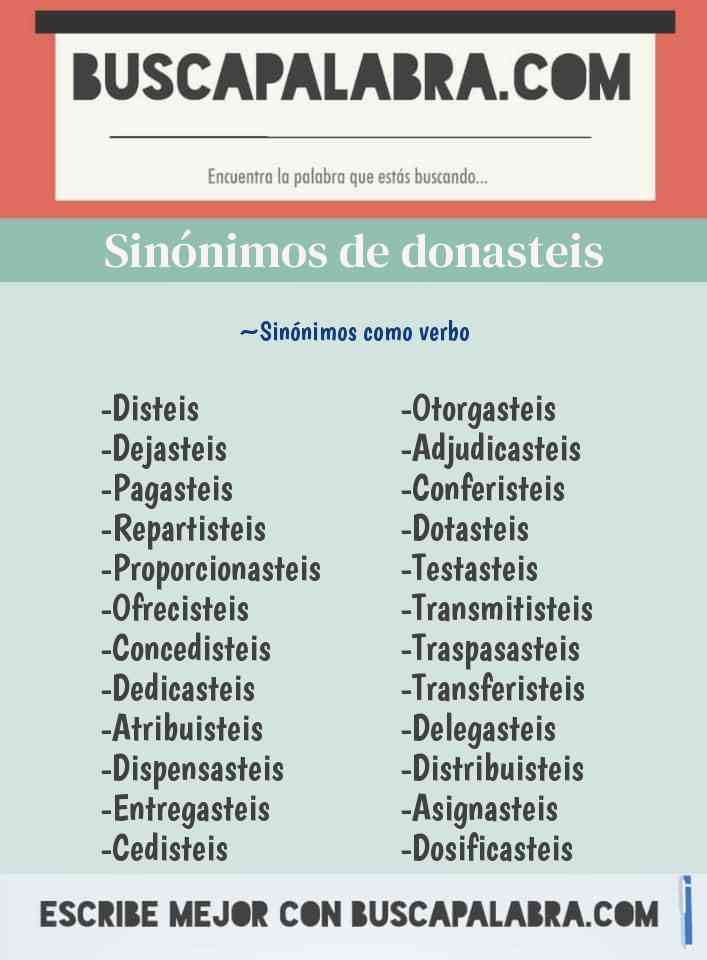 Sinónimo de donasteis