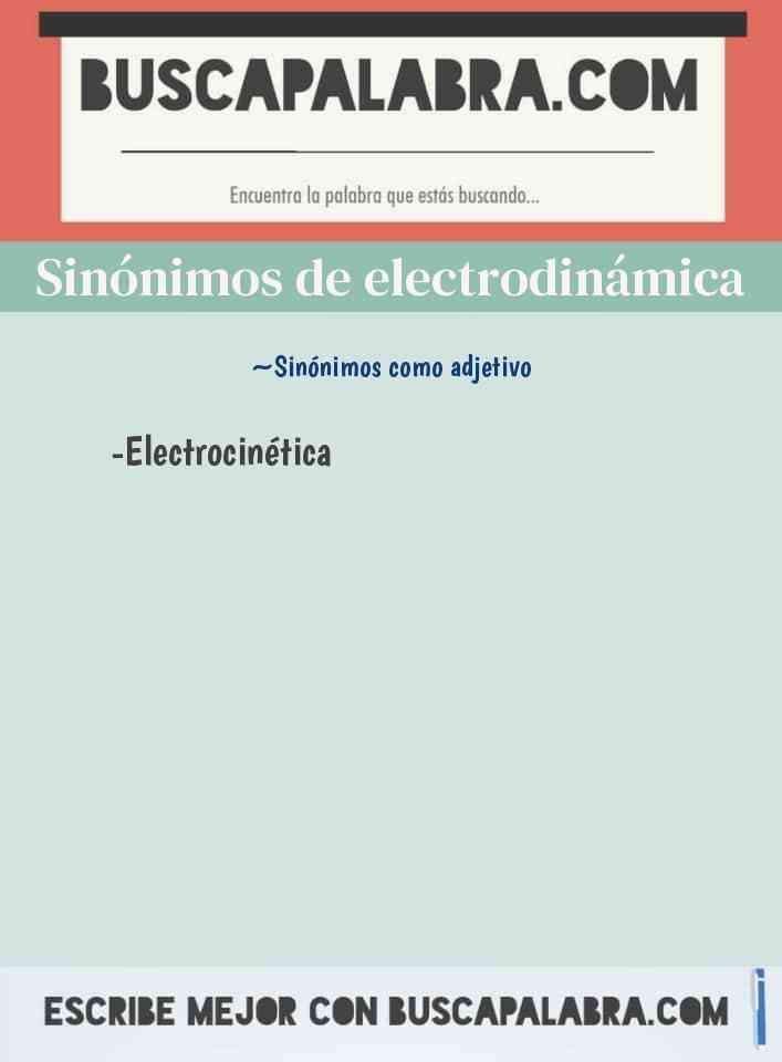 Sinónimo de electrodinámica