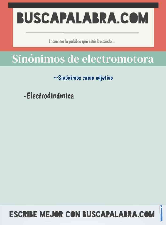 Sinónimo de electromotora