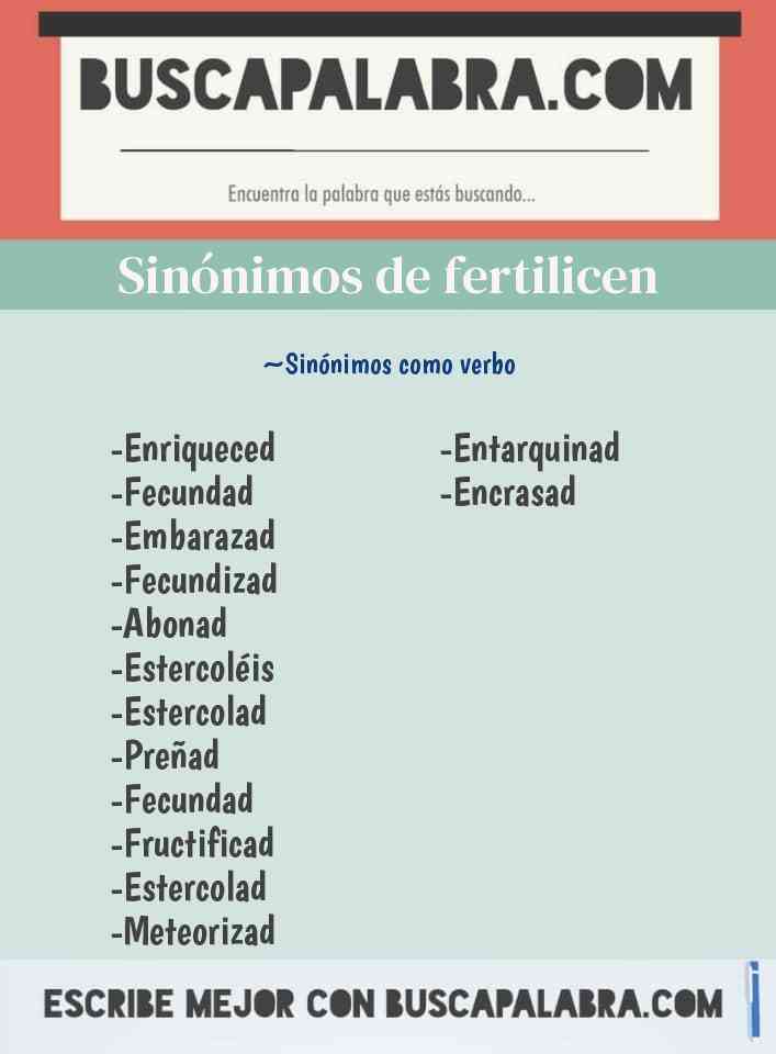 Sinónimo de fertilicen