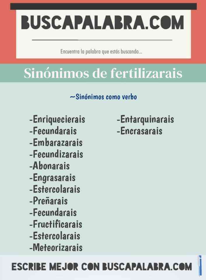 Sinónimo de fertilizarais