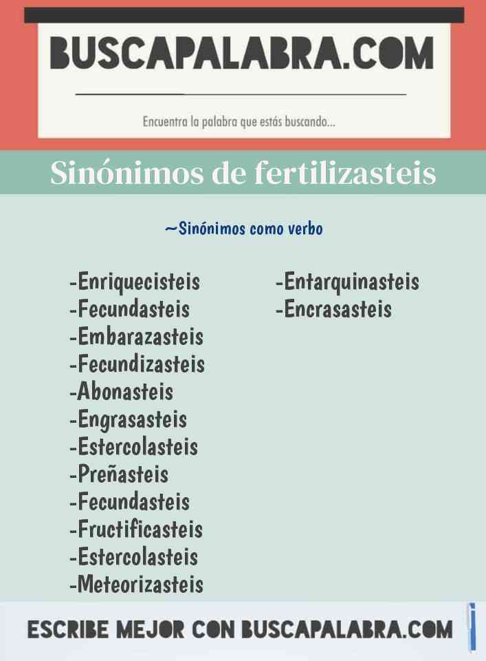 Sinónimo de fertilizasteis