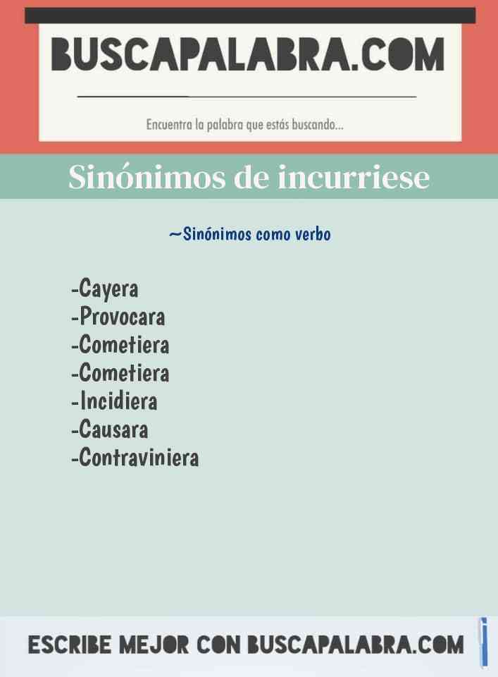 Sinónimo de incurriese