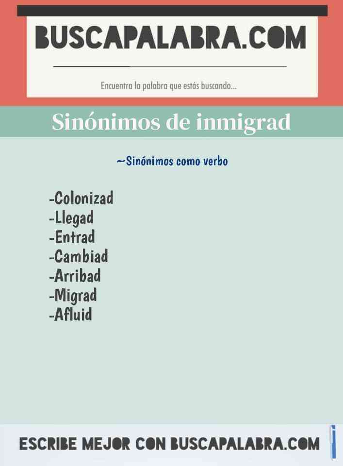 Sinónimo de inmigrad