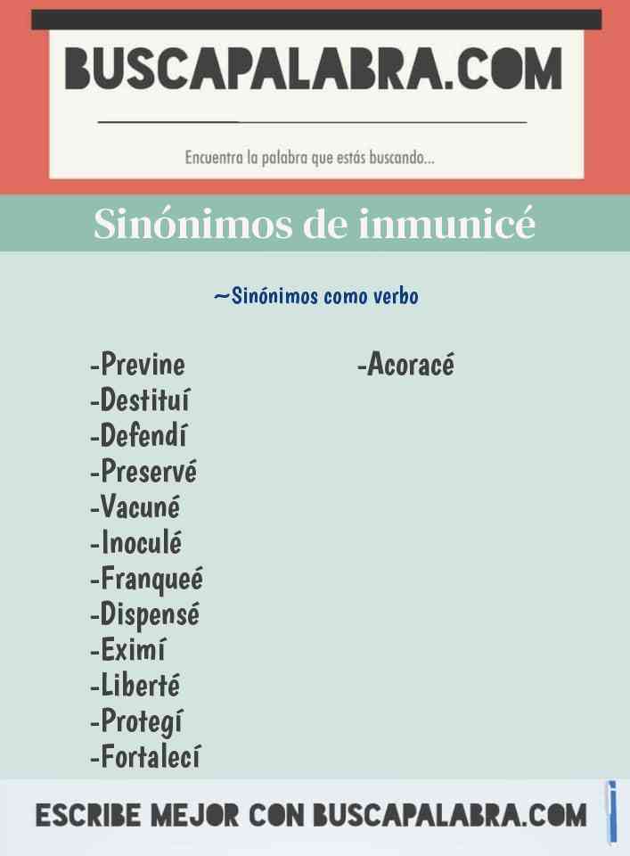 Sinónimo de inmunicé