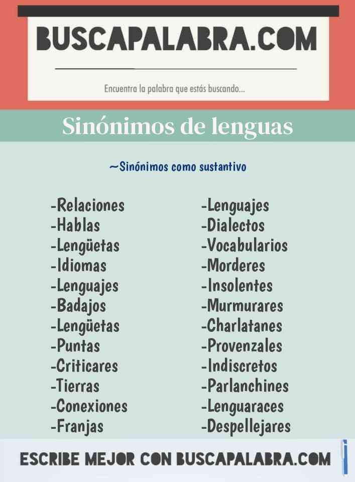 Sinónimo de lenguas
