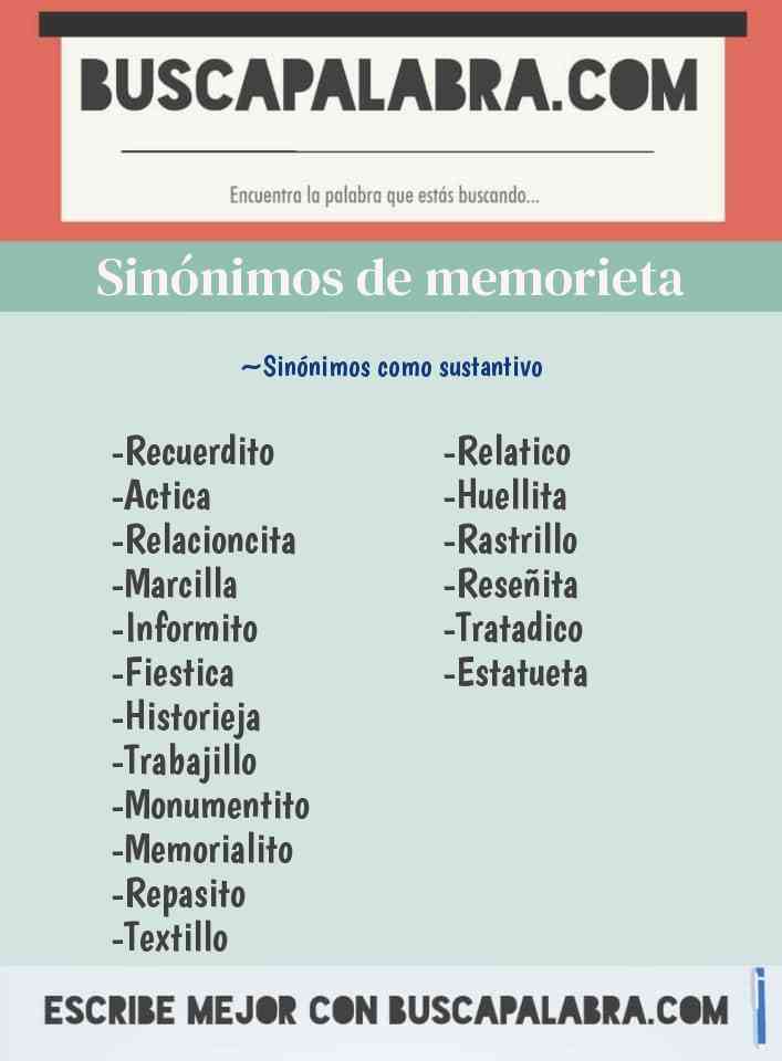 Sinónimo de memorieta