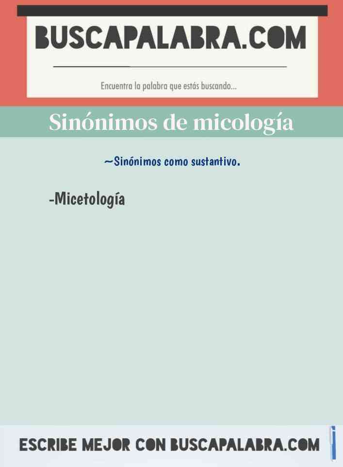 Sinónimo de micología