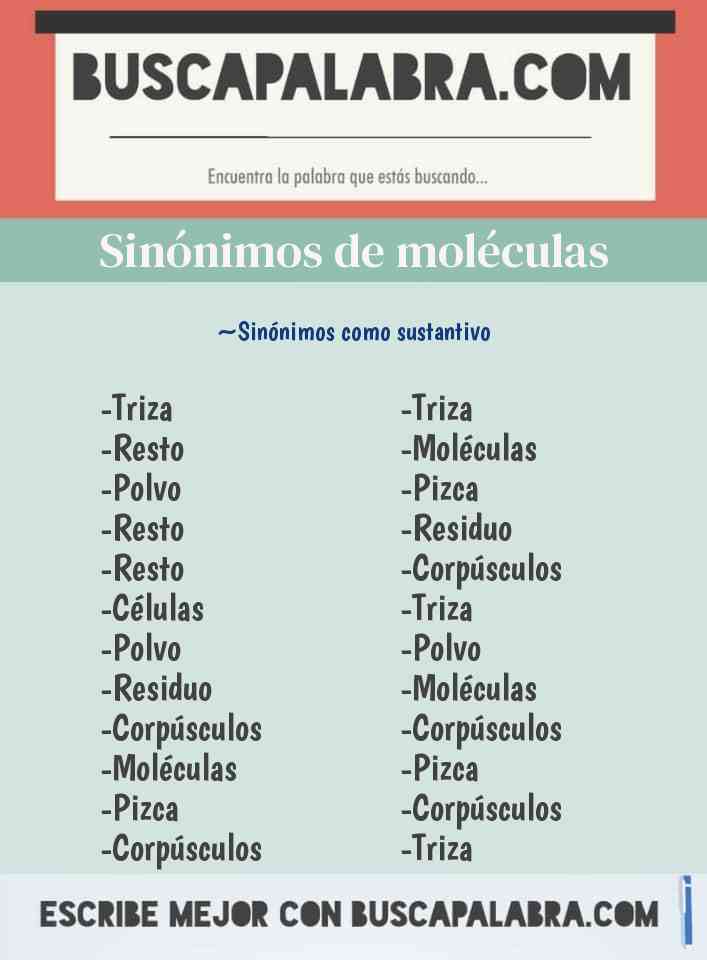Sinónimo de moléculas