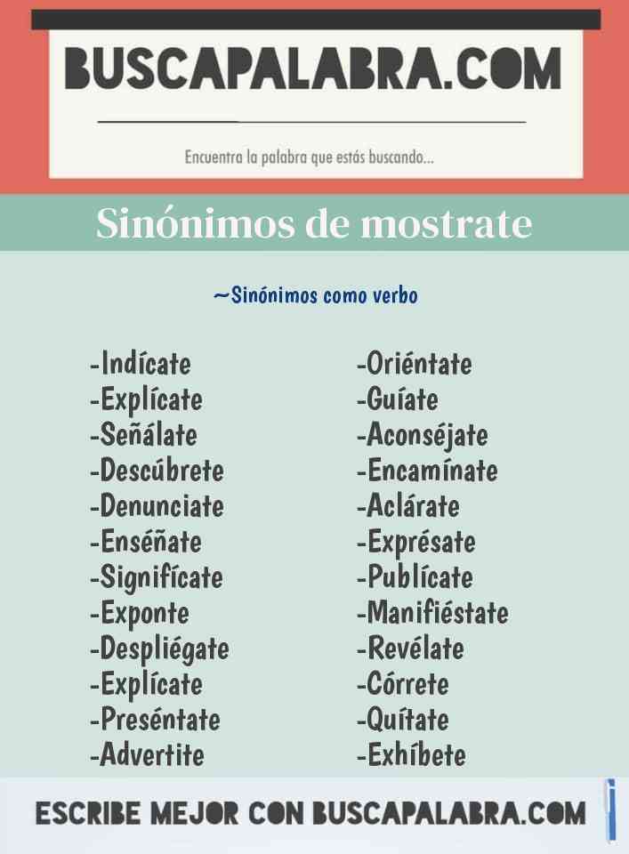 Sinónimo de mostrate