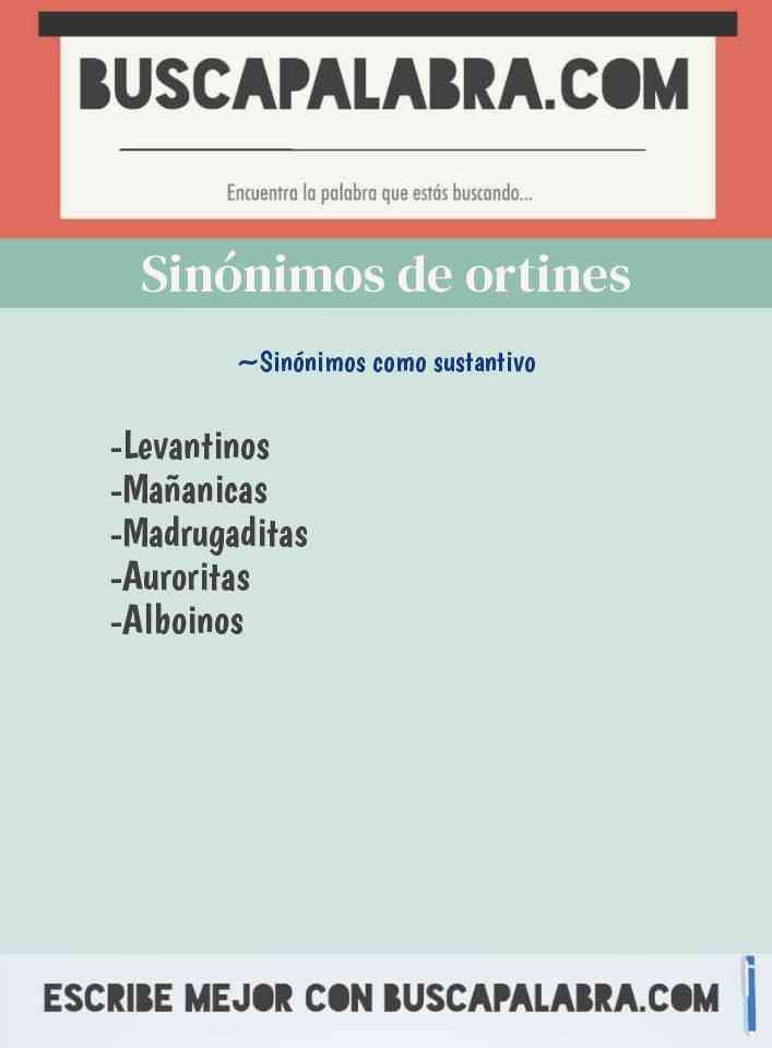 Sinónimo de ortines