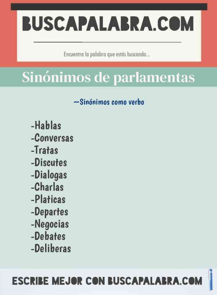 Sinónimo de parlamentas