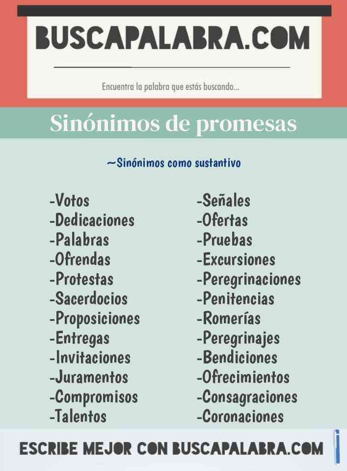 Sinónimo de promesas