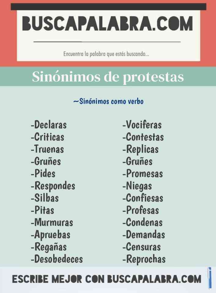 Sinónimo de protestas