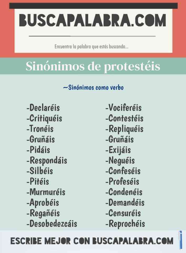 Sinónimo de protestéis