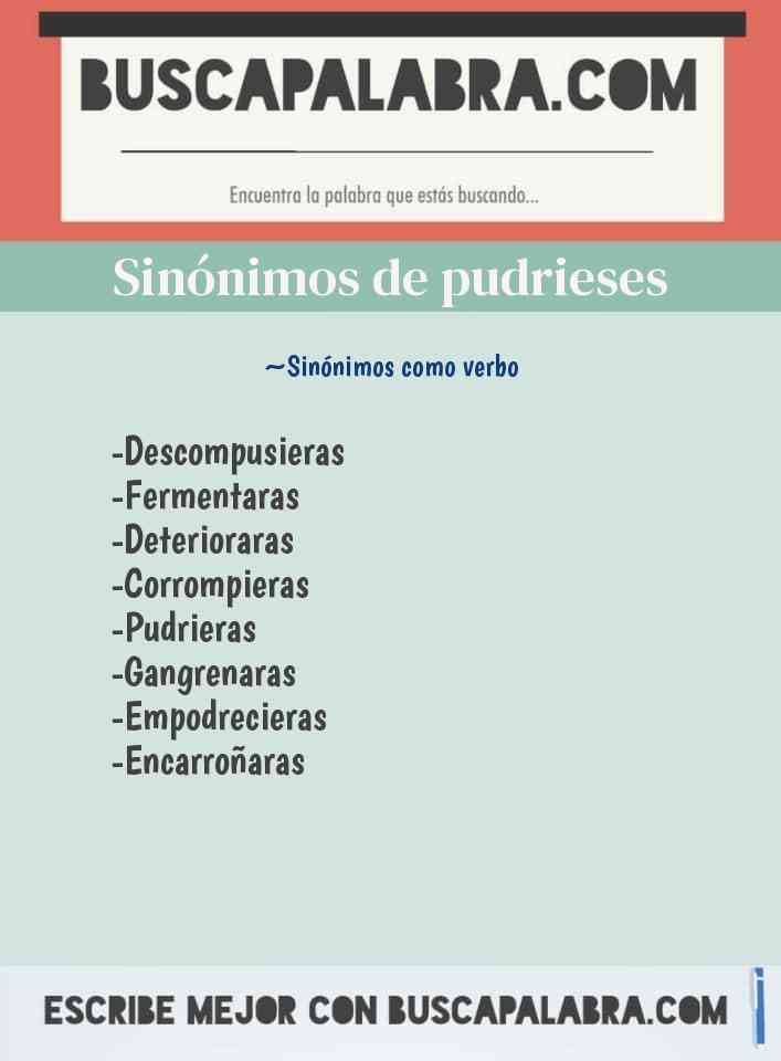 Sinónimo de pudrieses