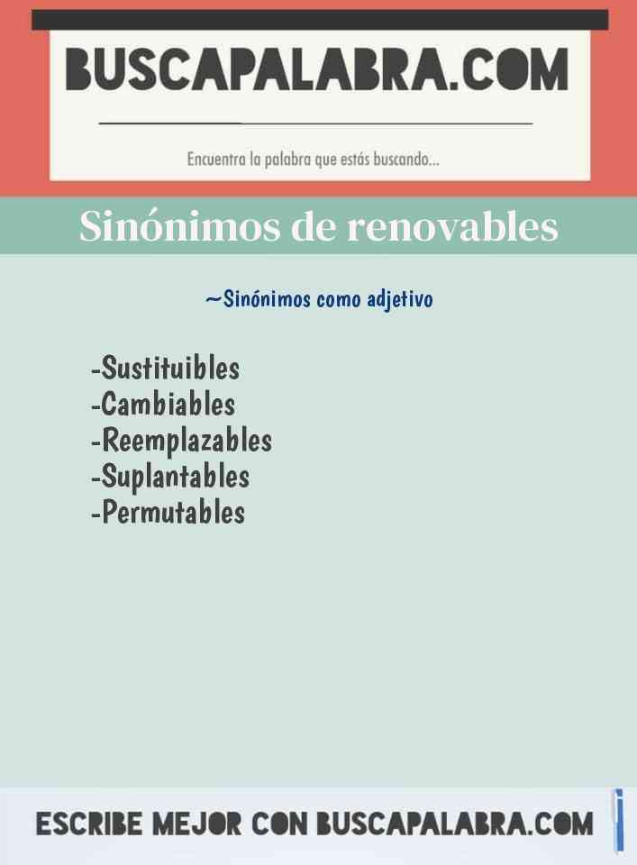 Sinónimo de renovables