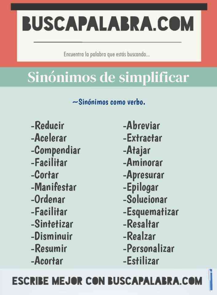 Sinónimos y Antónimos de Simplificar - 31 Sinónimos y 14 Antónimos para  Simplificar