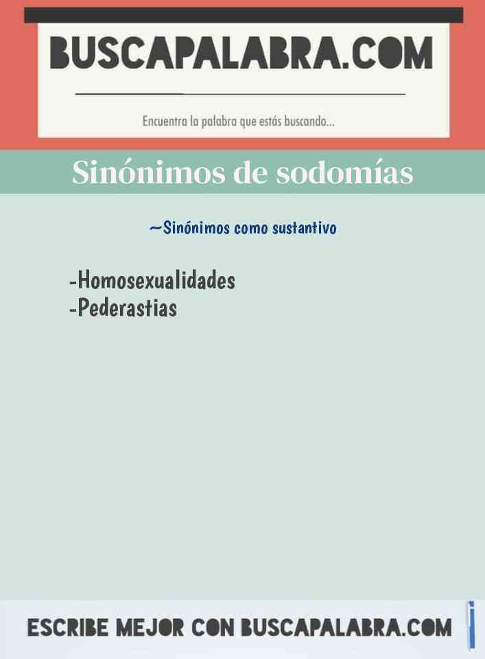 Sinónimo de sodomías